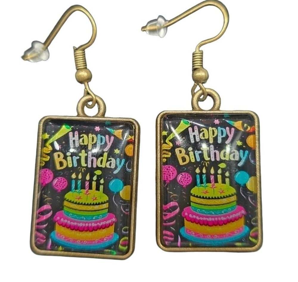 Happy Birthday Cake Earrings